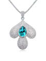 thumb Fashion austrian Crystals-covered leaf Pendant Alloy Sweater Chain 1