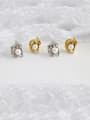 thumb 925 Sterling Silver With Gold Plated Personality Irregular Stud Earrings 0