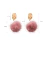 thumb Alloy With Rose Gold Plated Cute    Bow plush Ball Drop Earrings 3