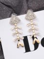 thumb Alloy With Rose Gold Plated Simplistic Fish Bonesl Drop Earrings 0
