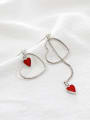 thumb Personalized Asymmetrical Heart shaped Silver Stud Earrings 2