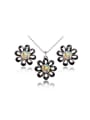 thumb Vintage Flower Shaped Polymer Clay Enamel Two Pieces Jewelry Set 0