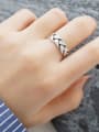 thumb Personalized Antique Silver Plated Woven Opening Silver Ring 1