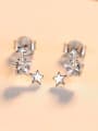 thumb 925 Sterling Silver With 18k Gold Plated Cute Star Stud Earrings 0