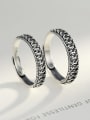 thumb Sterling silver retro couple ring free size ring 0