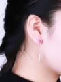 thumb Charming Fuchsia Zircon Stud threader earring 1