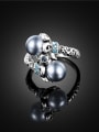 thumb Personality Grey Artificial Pearl Antique Silver Plated Ring 1