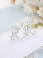 thumb Micro Pave Letter R Stud Earrings 1