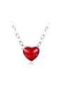 thumb Elegant Red Heart Shaped Enamel Necklace 0