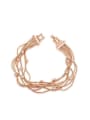 thumb Elegant Multi-layer Rose Gold Plated Alloy Bracelet 0