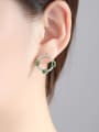 thumb Copper With 3A cubic zirconia Trendy Oval Stud Earrings 1