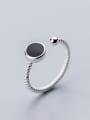 thumb 925 Sterling Silver With Delicate black enamel Rings 0