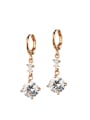 thumb Fashion Cubic Zircon Champagne Gold Plated Earrings 0
