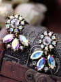 thumb Fashion Artificial stones Flower Alloy Stud Chandelier earring 1