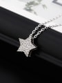 thumb 925 Sterling Silver Star Shaped Zircon Necklace 1