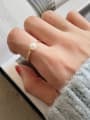 thumb Pure silver 18k-gold synthetic Pearl free size Ring 1