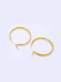 thumb Copper Alloy 24K Gold Plated Simple Big hoop earring 1