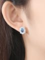 thumb 925 Sterling Silver With Platinum Plated Delicate multilateral  Geometric Stud Earrings 1
