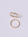 thumb Titanium With Gold Plated Simplistic  Smooth Round Band Rings 0
