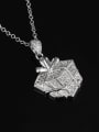 thumb Delicate Platinum Plated Box Shaped Zircon Necklace 1