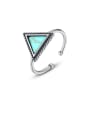 thumb 925 Sterling Silver With Platinum Plated Simplistic Triangle Free Size Rings 0