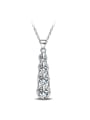 thumb Fashion Cubic White Zirconias Pendant Copper Necklace 0