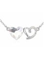 thumb Fashion austrian Crystals Double Heart Pendant Alloy Necklace 3