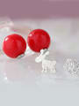 thumb Personalized Little Deer Snowflake Imitation Pearl Stud Earrings 1