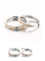 thumb 925 Sterling Silver With White Gold Plated Simplistic wave Lovers Free Size  Rings 3