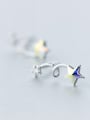 thumb S925 Silver Fashion Sweet Color Star Stud cuff earring 3