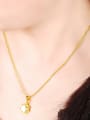 thumb Fashionable 24K Gold Plated Flower Shaped Zircon Necklace 1
