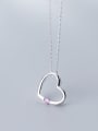 thumb 925 Sterling Silver With Silver Plated Simplistic Heart Necklaces 1
