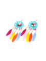 thumb Color Feather Handmade Fashion Drop Earrings 0