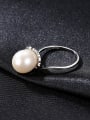 thumb Sterling Silver 10-11mm natural freshwater pearl tulips flower ring 2
