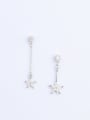 thumb Women Charming Flower Zircon Drop Earrings 2