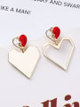 thumb Alloy With Rose Gold Plated Simplistic Heart Drop Earrings 1