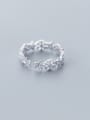 thumb 925 Sterling Silver With Platinum Plated Personality Snowflake Wreath  Free Size  Rings 1