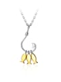 thumb 925 Sterling Silver With Gold Plated Simplistic Fish Necklaces 0