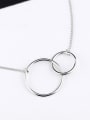 thumb Simple Double Rings Silver Necklace 0