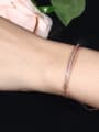 thumb Copper With Cubic Zirconia Simplistic Fringe Free size Bracelets 2