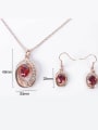 thumb Alloy Rose Gold Plated Fashion Artificial Stones Oval-shaped Two Pieces Jewelry Set 3
