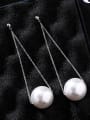 thumb Alloy With Rose Gold Plated Fashion Fringe  Artificial Pearl Threader Earrings 3