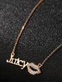 thumb 925 Sterling Silver With Gold Plated Cute Monogrammed  Lips Necklaces 1