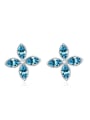 thumb Simple Marquise austrian Crystals Flower Stud Earrings 3