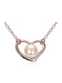 thumb Fashion Imitation Pearl Hollow Heart-shaped Necklace 0