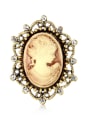 thumb Alloy With Antique Copper Plated Vintage Beauty Head Brooches 0