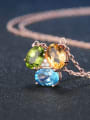 thumb Three Color Topaz Rose Gold Plated Silver Necklace 3