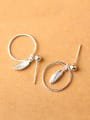 thumb Hollow Round Leaf Silver drop earring 1
