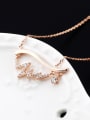 thumb 18K Rose Gold S925 Silver Zircon Necklace 2