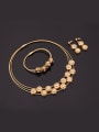 thumb Alloy Rose Gold Plated Fashion Rhinestones Round Three Pieces Jewelry Set 1